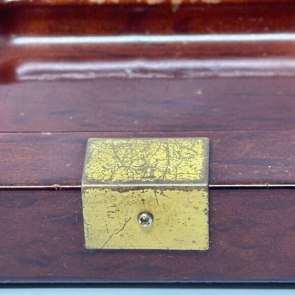 Vintage Bombay Wood Valet Dresser Desk Men's Organizer Mahogany Tray MCM - Picture 10 of 14